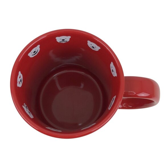 Coca Cola Polar Bear Red White Coffee Mug Cup with Emojis on inside rim 14 oz - Picture 2 of 13